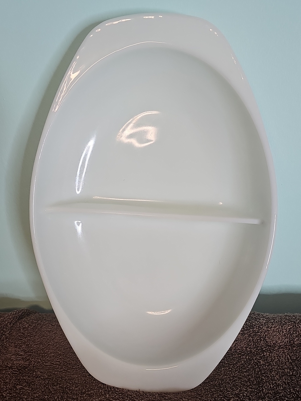 Pyrex White Divided Oval Serving Platter Made USA